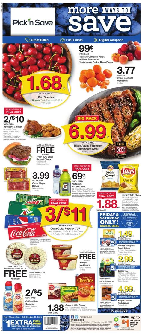 One coupon per purchase of specified product (s). . Pick n save weekly ad